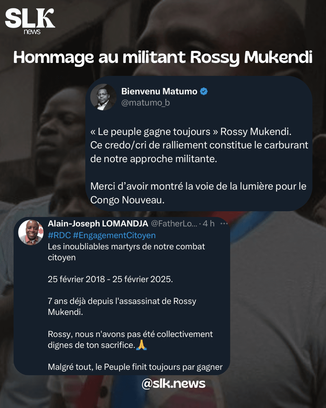 Image: Hommage au militant Rossy Mukendi Tshimanga